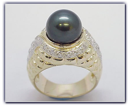 11.75mm Black Pearl Ring