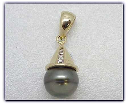 11mm Black Pearl Pendant