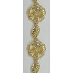 14k Gold Hibiscus Hawaiian Bracelet 22.7g