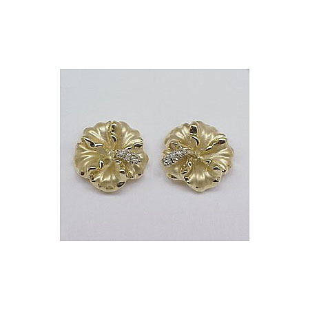 14k Gold Hibiscus Post Hawaiian Earrings 7.3g
