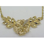 14k Gold Hibiscus Hawaiian Necklace 8.9g