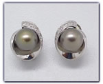 9mm Black Pearl Earrings