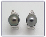 9.5mm Black Pearl Earrings