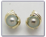 9.25mm Black Pearl Earrings
