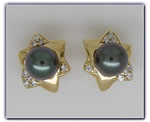 8.75mm Black Pearl Earrings