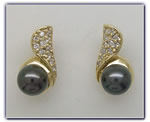 8.5mm Black Pearl Earrings