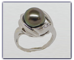 10mm Black Pearl Ring