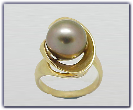 12.25mm Black Pearl Ring