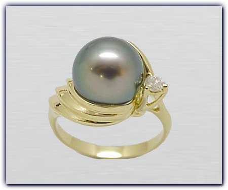 11mm Black Pearl Ring
