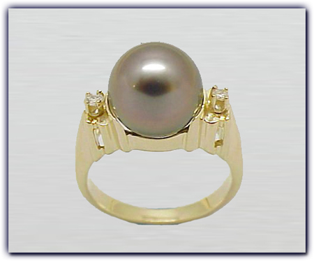 10.75mm Black Pearl Ring