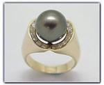 11.5mm Black Pearl Ring