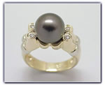 10.25mm Black Pearl Ring