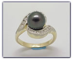 9.25mm Black Pearl Ring