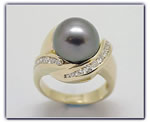 11.25mm Black Pearl Ring