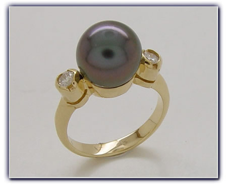 10.5mm Black Pearl Ring