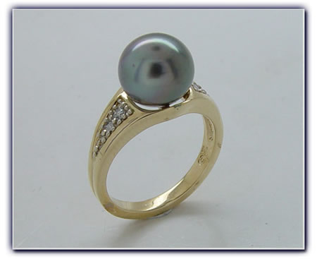 9.5mm Black Pearl Ring