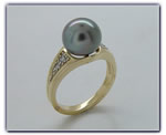 9.5mm Black Pearl Ring
