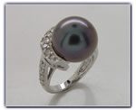 13mm Black Pearl Ring
