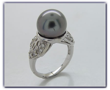 12mm Black Pearl Ring