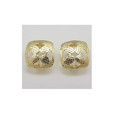14k Gold Quilt Earrings 5.9g
