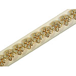 14k Gold Two-Tone Plumeria Hawaiian Bracelet with Sand Finish