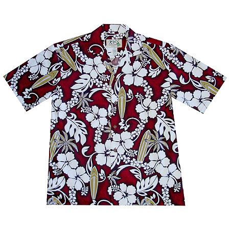 Hibiscus Plumeria Surfboard Men's Hawaiian Shirt