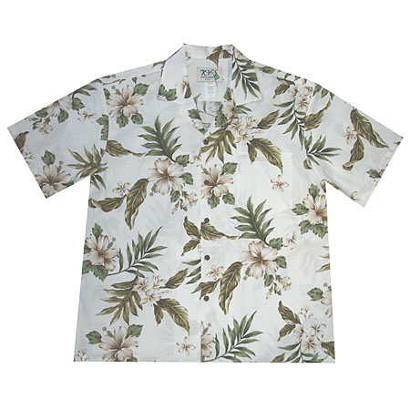 Hibiscus Plumeria Leaves Men's Hawaiian Shirt
