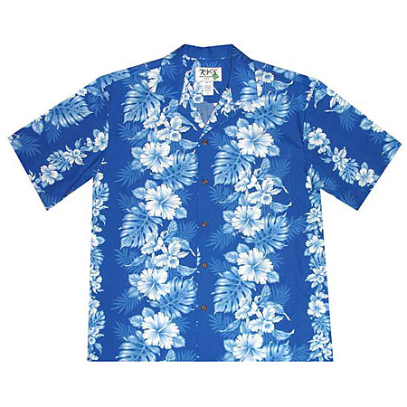 Hibiscus Orchid Palms Panel Men's Hawaiian Shirt