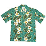 White Hibiscus Palms Panel Men's Hawaiian Shirt