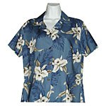 Orchid Palms Women's Fitted Hawaiian Blouse