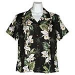 Orchid Panel Women's Fitted Hawaiian Blouse