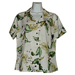 Orchid Plumeria Women's Fitted Hawaiian Blouse
