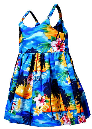 Tropical Sunset Girls Toddler Bungee Dress