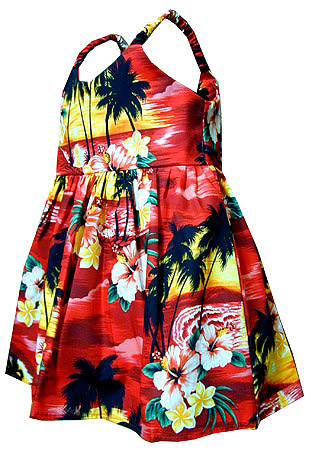 Tropical Sunset Girls Toddler Bungee Dress