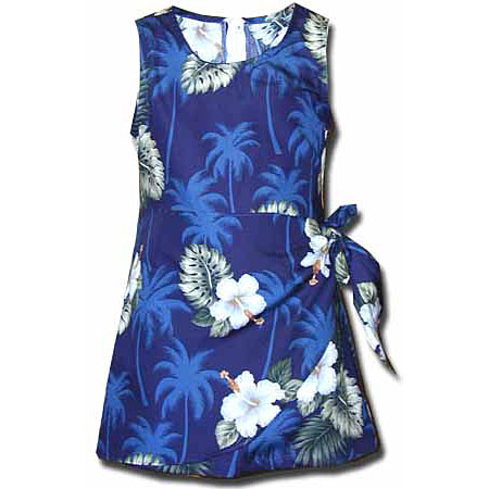 Hibiscus Palms Girls Sarong Dress