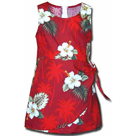 Hibiscus Palms Girls Sarong Dress