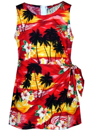 Tropical Sunset Girls Sarong Dress