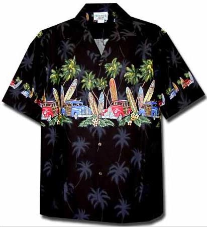 Longboard Woody Boys Hawaiian Border Shirt