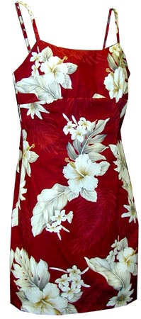 Hibiscus Floral Short Spaghetti Strap Dress