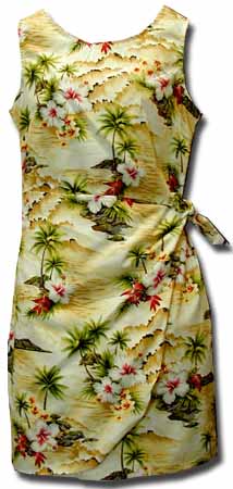 Tropical Diamond Head Sarong Dress