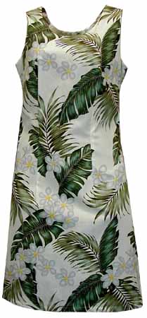Plumeria Palm Leaf Short Tank Dress