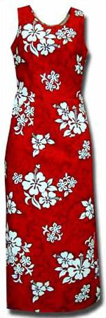 Hibiscus Floral Print Long Tank Dress