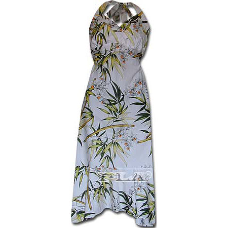 Hawaiian Dress on Flounce Dress  Cotton Mid Length Halter Flounce Hawaiian Dresses