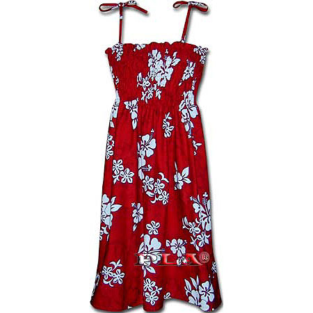 Hibiscus Floral Print Spaghetti Tube Dress