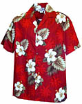 Hibiscus Palms Womens Hawaiian Blouse