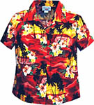 Tropical Sunset Womens Fitted Hawaiian Blouse