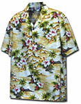 Tropical Diamond Head Mens Hawaiian Shirt