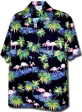 Flamingo Lagoon Mens Hawaiian Shirt