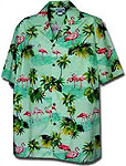 Flamingo Lagoon Mens Hawaiian Shirt