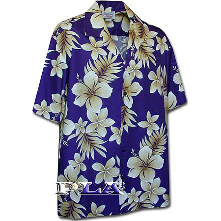 Plumeria Palm Fronds Men's Hawaiian Shirt